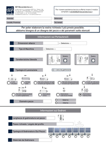 Modulo di richiesta tecnologia di godronatura Quick